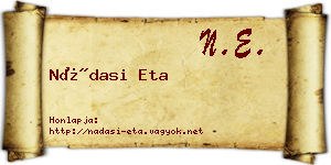 Nádasi Eta névjegykártya